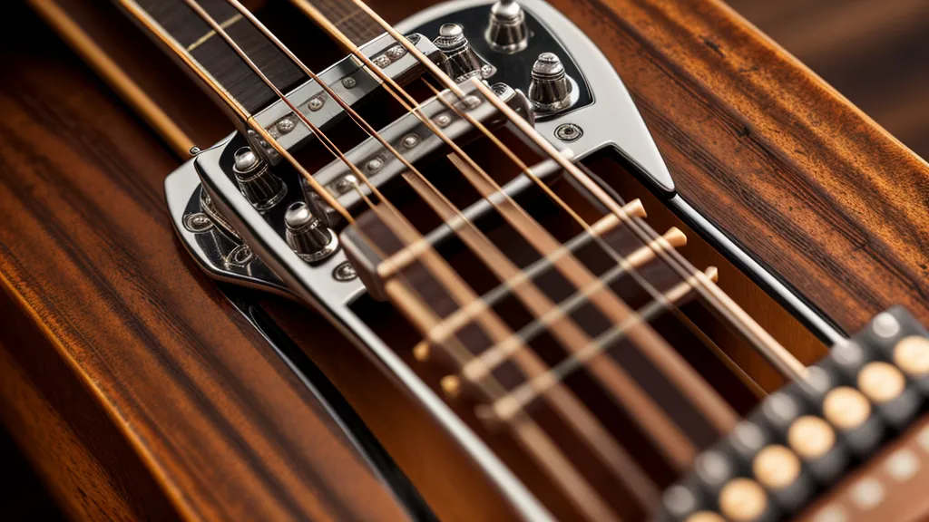 Nahaufnahme der Saiten einer Akustikgitarre beim Greifen eines Akkords