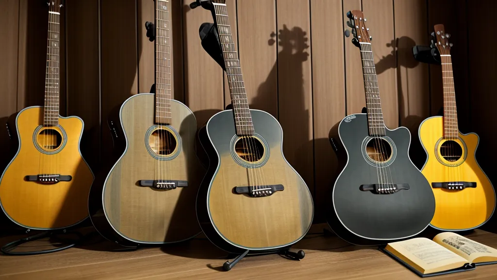 Nahaufnahme von Händen, die einen Akkord auf einer Akustikgitarre greifen