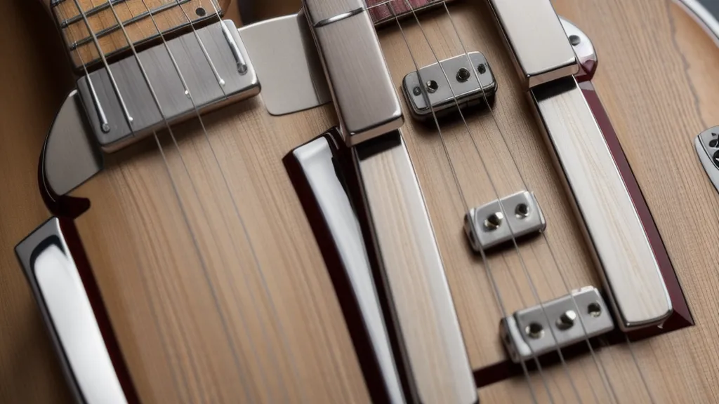Detailansicht eines Gitarrenhalses zur Veranschaulichung der technischen Präzision beim Lernen.