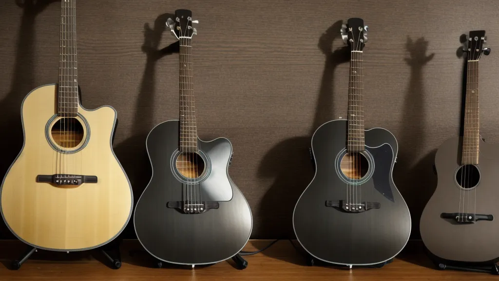 Tablet mit Gitarrenkurs-Video auf einem Schreibtisch neben einer Kaffeetasse